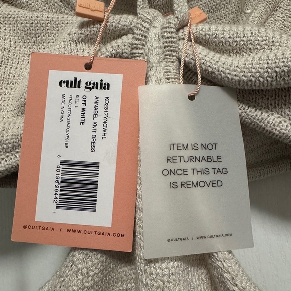 NWT Cult Gaia Off White Annabel Knit Mini Dress Size Large - Picture 4 of 8